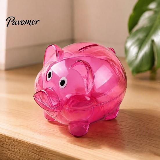 Plastik Sparschwein Unzerbrechlich für Kinder, Transparente Schweineform Bargeld Münz Geld Sparbehälter Bank, Kasten Kinderzimmer Schlafzimmer Dekor