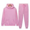 Felpa con cappuccio a maniche lunghe tinta unita da donna Set pantaloni da jogging Felpa con cappuccio in pile di marca Pantaloni spessi tute sportive con cappuccio