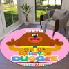 Hey Duggee Custom Name Round Area Rug,Carpet Rug for Living Room Bedroom Sofa Playroom Decor,Non-slip Floor Mat