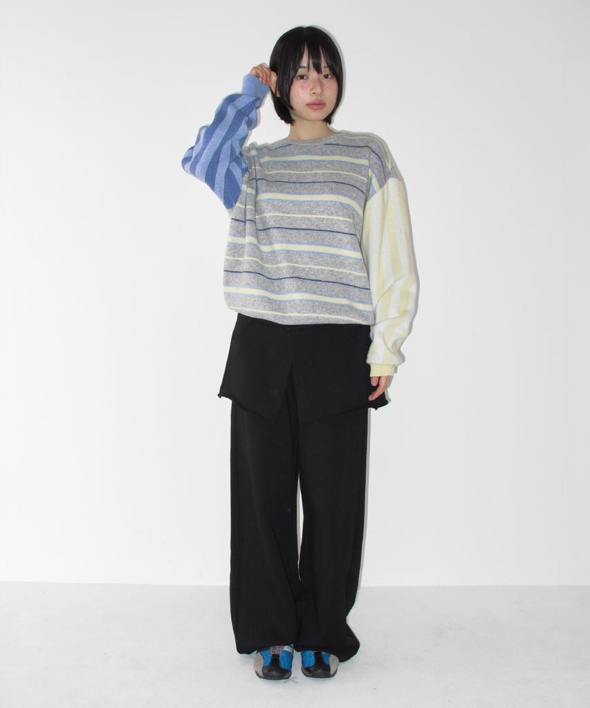 RONRON Multi Stripe Oversized Knit Gray