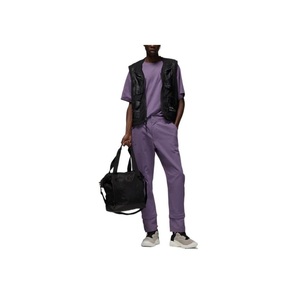 Jordan Alphabet Logo Print American Vintage Round Neck Pullover Short Sleeve T-Shirt Men Tops Purple DQ7357-553