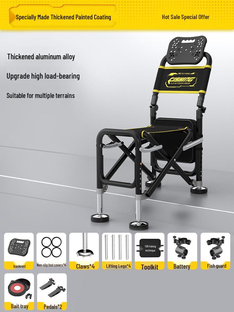 Multi-Functional Folding Fishing Chair: Portable, Reclining, All-Terrain Fishing Seat