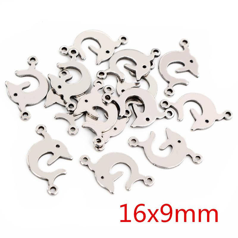 20pcs No Fade 316 Stainless Steel Double Loops Star Heart Cute Charms Pendant DIY Jewelry Findings for Necklace Bracelet