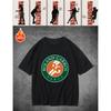 YvonneArt Men's Tennis T-Shirt 1pc 100% Cotton Crew Neck Short Sleeve Breathable Regular Fit Roland Garros Paris 220g/m2 Black