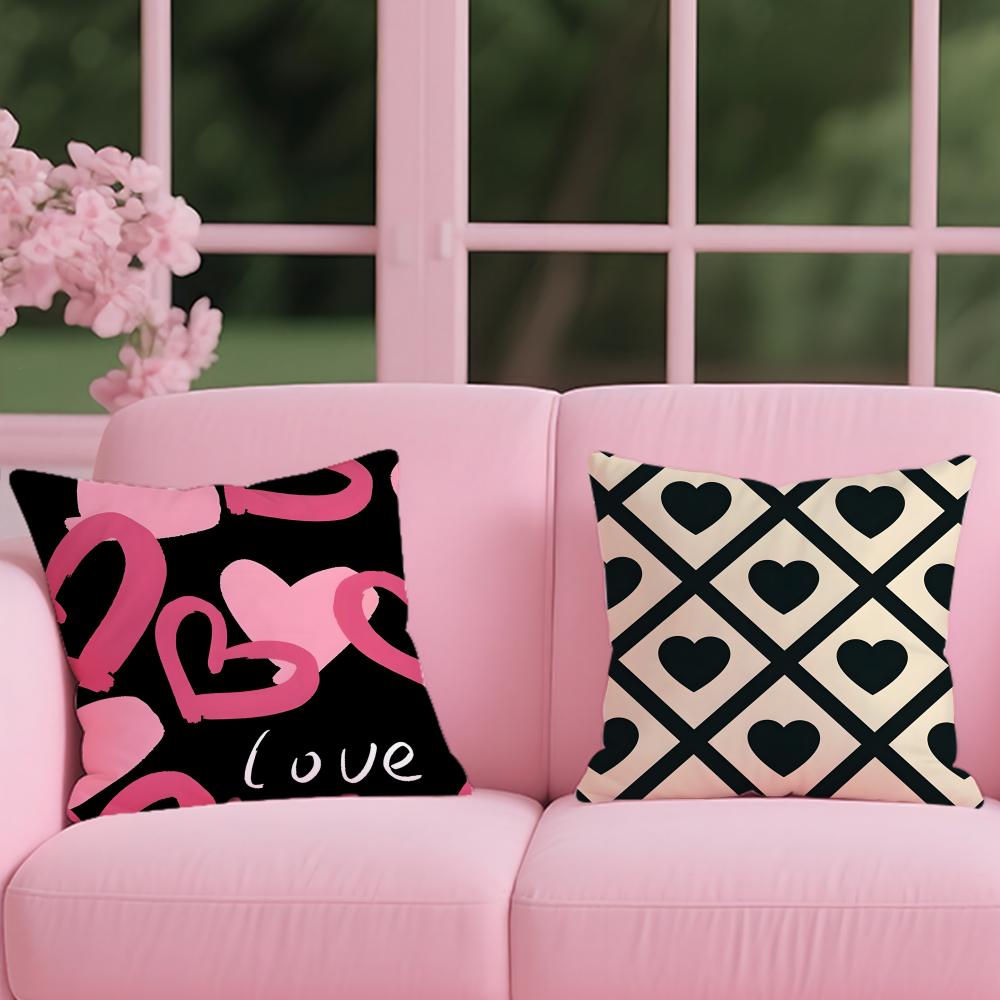 Fashion Love Heart Cushion Cover 2-in-1 Reversible Plush Pillow Cover | Car/Sofa/Bed | Perfect Gift