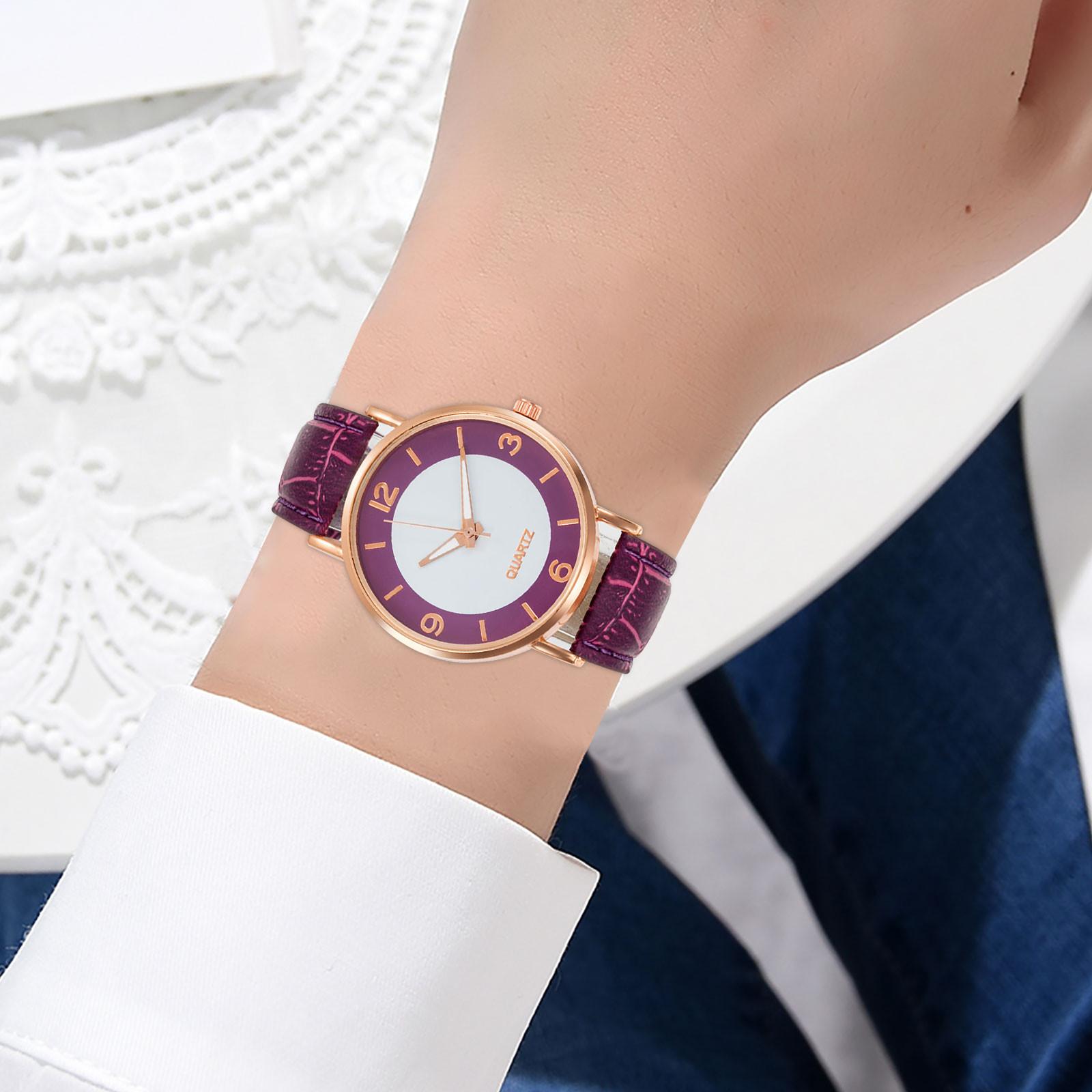 

Женские светящиеся ретро женские часы с бриллиантами и поясом, кварцевые часы фиолетовый