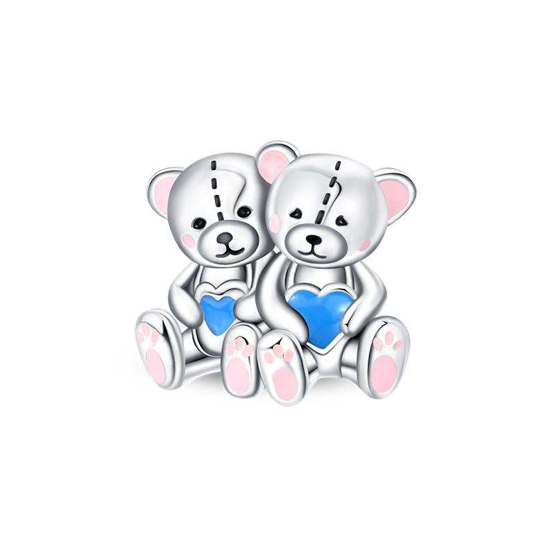 Copper Metal Bear Rabbit Koala Rainbow Horse Flamingo Princess Charm Bead Components Bead Components Compatible With Pan Authentic Original Bracelets