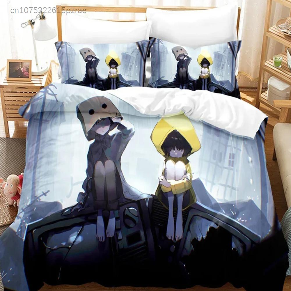 Oyun Little Nightmares Nevresim Takımı 3D Baskılı Yorgan Yastık Kılıfı Ev Tekstili Lüks Yetişkin Kraliçe İkiz Tek Kişilik Boyut