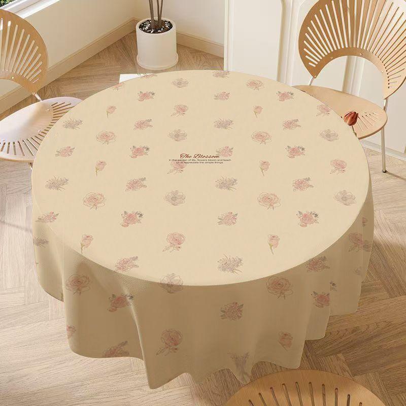 Circular Large-sized Table Fabric with Printed Waterproof Desktop Protective Cover Thickened Dustproof Heat-proof Tablecloths for Home Decoration 1pc