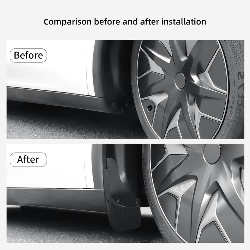 for Tesla Model YL 2025 2026 Rear Wheel Mud Flaps Car Modification Accessories Splash Guard Mud Fenders Kit 4Pcs