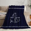 Custom Boat Name Anchor Blanket Personalized Nautical Fleece Throw All Season Soft Warm Bedding Home Decor Gift