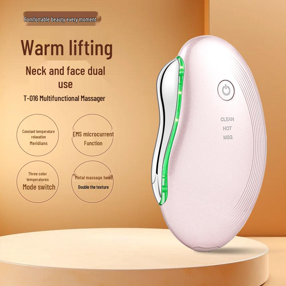 Electric Gua Sha Facial Massager: Microcurrent, Vibration, Heating for Lifting & Firming