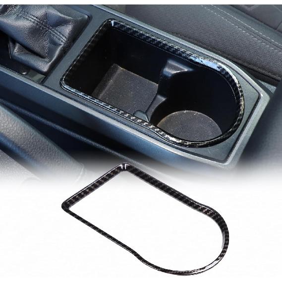 Gear Box Cup Holder Trim Ring Compatible with Toyota Tacoma 2016-2023, Center Console Gear Shift Panel Frame Cover Trim Accessories(Cup Holder Cup holder ring-carbon fi