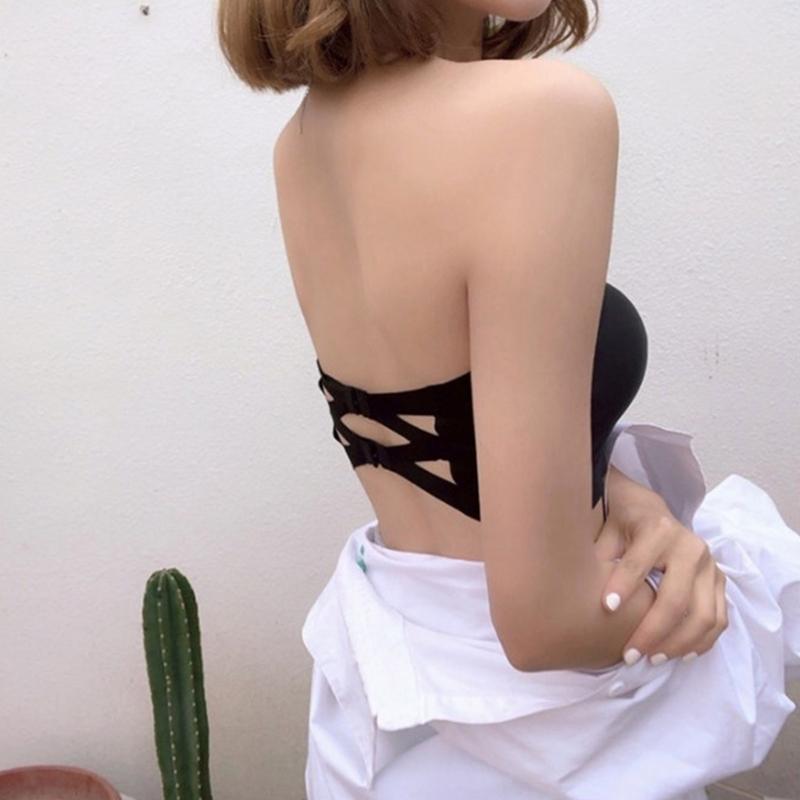 Strapless Bralettes for Women Nonslip Bandeau Bra Seamless Wireless Strapless Bra Padded Tube Top Bras