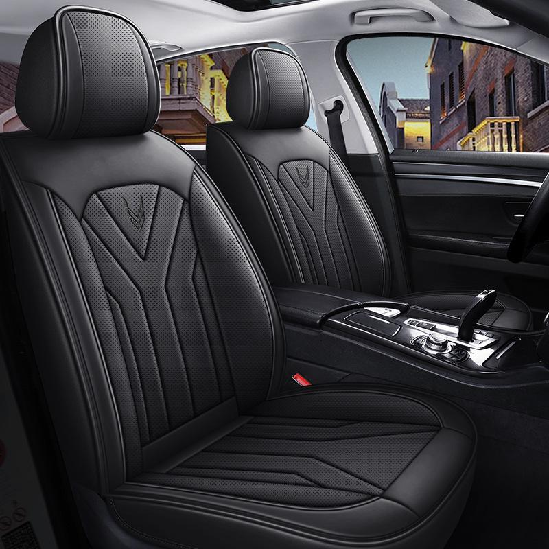 Full 5seats Faux Leather Car Seat Covers | Comfortable Supportive, Universal Fit for Various Models, Sponge Filler, Non-Textile Material