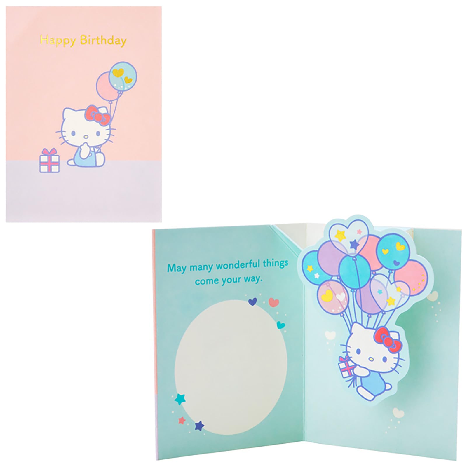 Sanrio Birthday Card Hello Kitty Balloon Greeting Card Shipping SANRIO 608882 (International Available) BD217-3