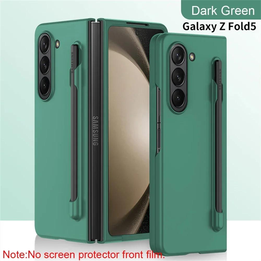 Ultra Thin Phone Case for Samsung Galaxy Z Fold 7 6 5 4 3 with Stylus Pen Slot Stand Plastic Fold Shockproof Protect Hard Cover