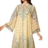 Middle Eastern Embroidered Muslim Women's Long Dress Abaya with Hot Drill Print