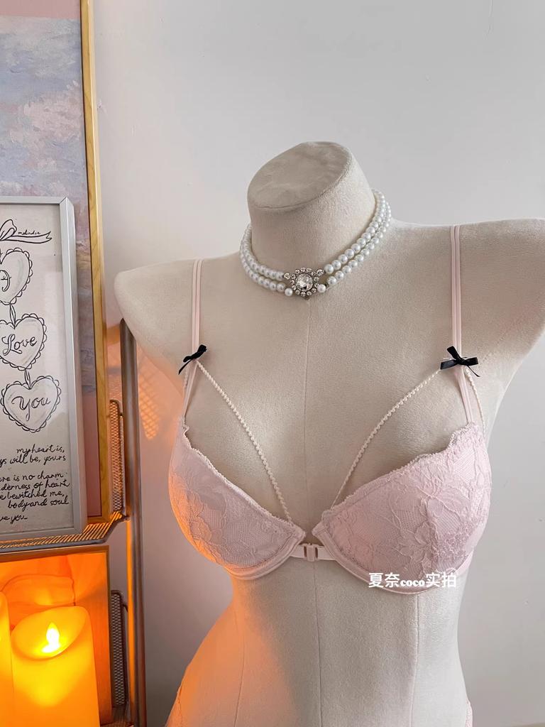 Elf fairy, front buckle beautiful back lace underwear women's small breasts gather without steel rings, thin shoulder straps, sexy pure desire bra