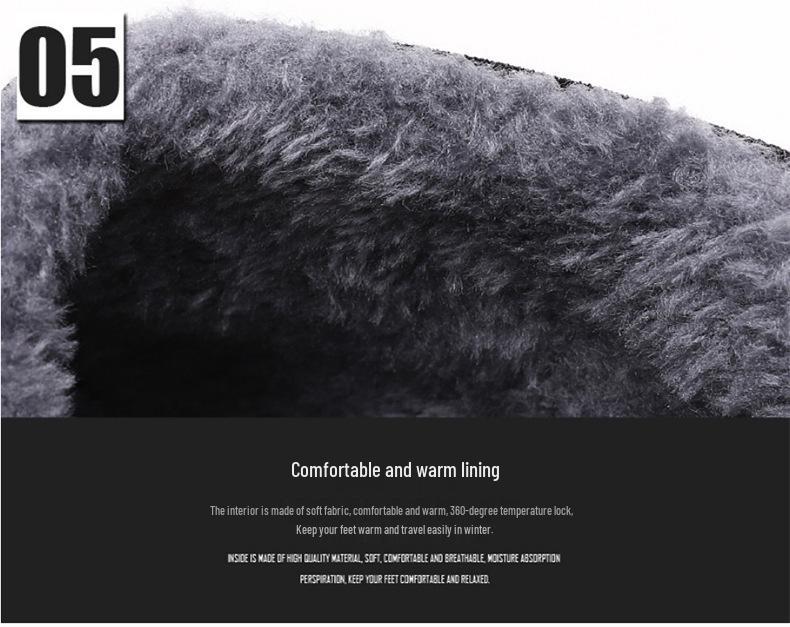 Ghete de iarnă din bumbac pentru bărbați, cu căptușeală din lână - Talpă groasă, rezistente la frig și confortabile pentru seniori