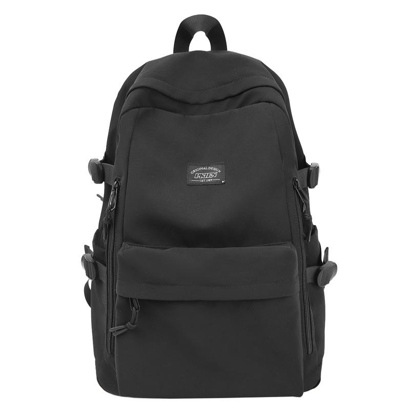

Couple backpack large capacity anti-splashing fashion backpack casual junior high school college student schoolbag high value чорний