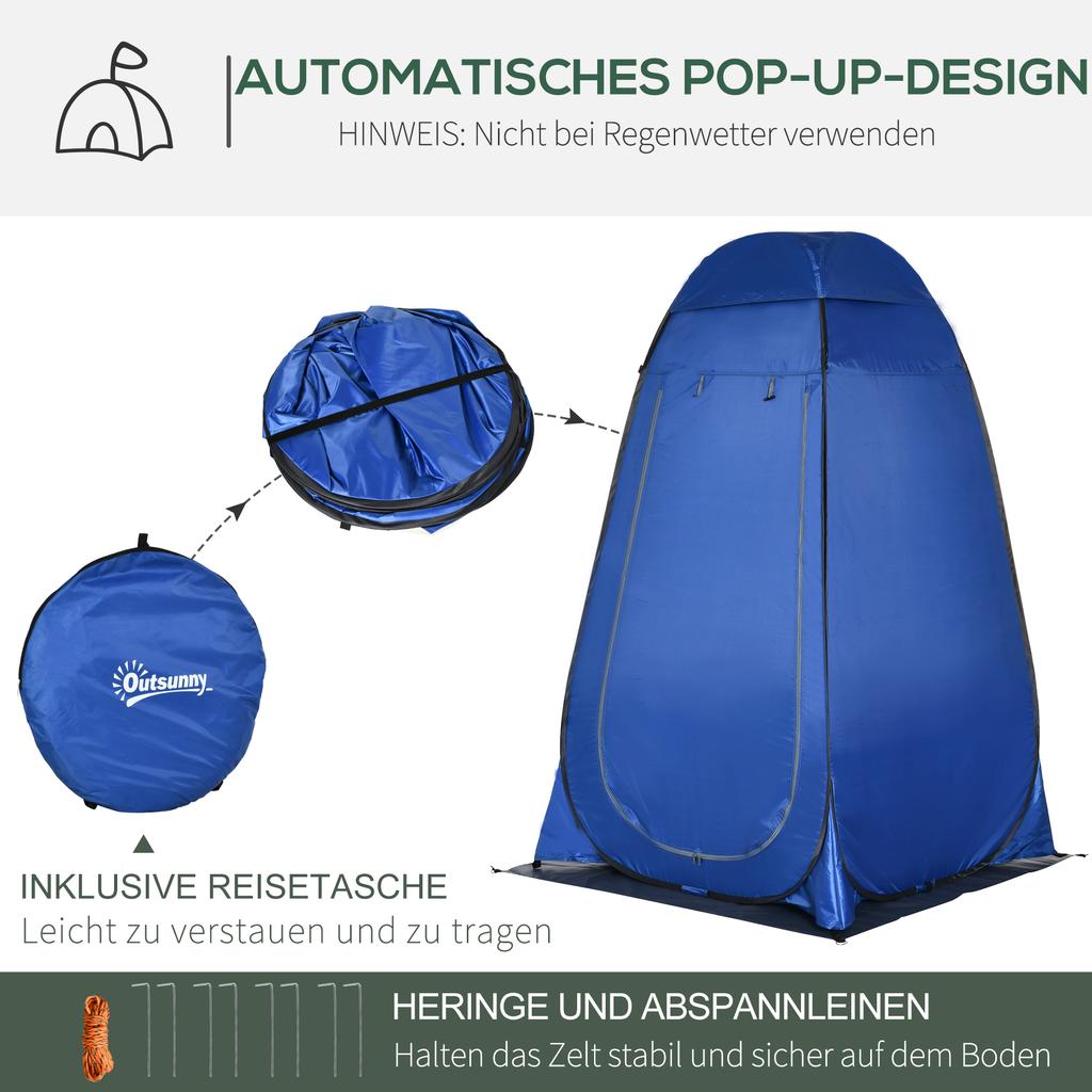 Pop-Up Shower Tent Toilet Tent Camping Changing Tent with Carry Bag Mobile Outdoor Toilet Changing Cabin Storage Tent Dark Blue 126 X 124 X 189 Cm