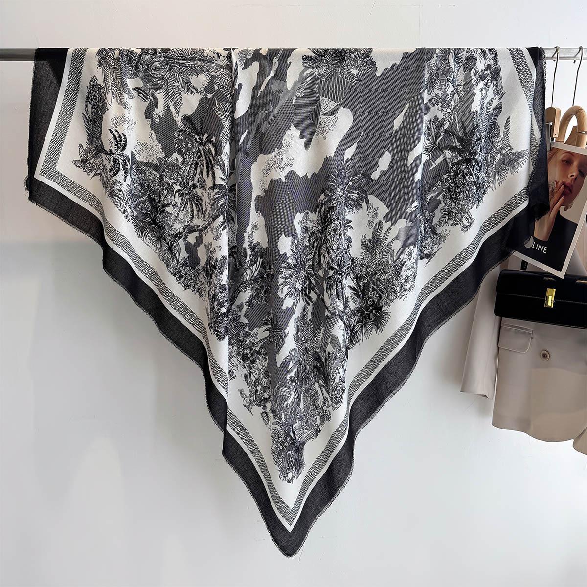 

Новый весенне-летний стиль, хлопок и лен на ощупь, большой квадратный шарф, классический модный шелковый шарф для женщин, универсальный шарф-шаль с принтом 132*132cm