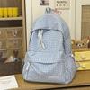 Campus Schoolbag Women's Plaid Backpack Student Large Capacity Backpack