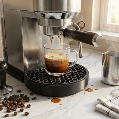Honeycomb Hole Coffee Machine Drip Tray Black Plastic Coffee Machine Cup Mesh Tray Cover  Office