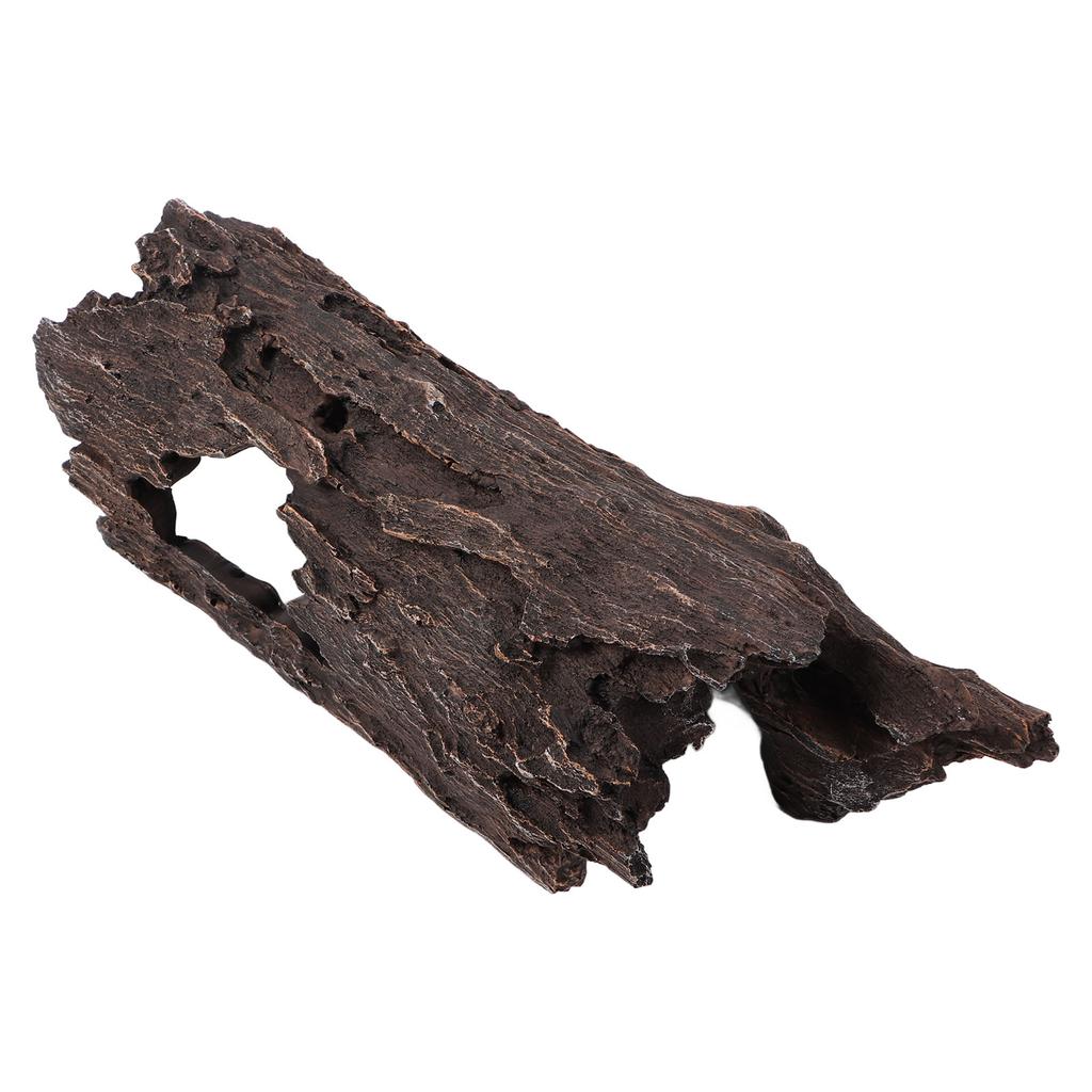 Resin Wood Aquarium Decorations Reptile Hollow Tree Trunk Cavern Bark Bend for Lizard Tortoise Spider