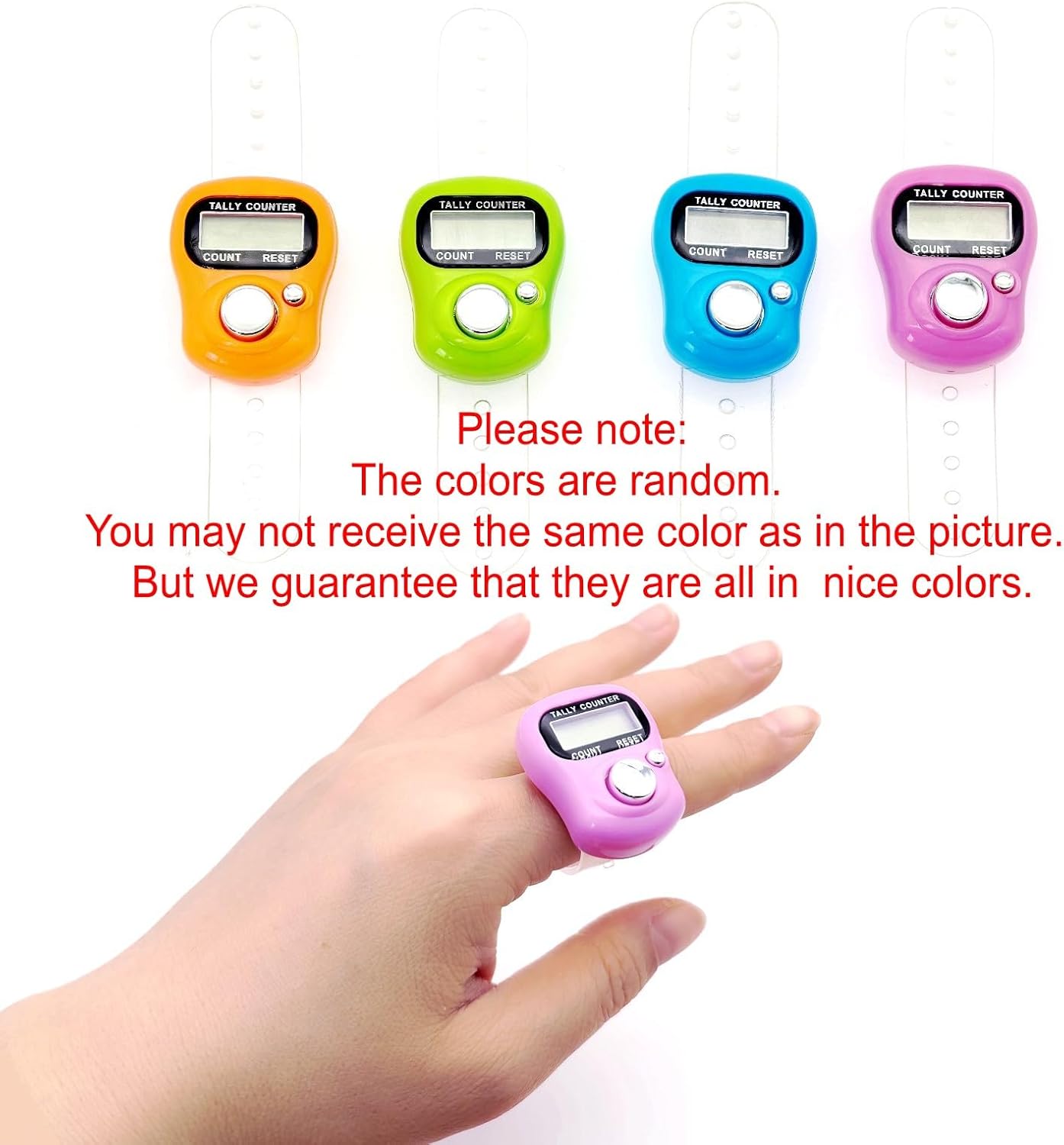 

4pcs Finger Counter Ring LED Electronic Handheld Tally Counter Clicker Counter 0-99999 Finger Ring Counter Button Counter