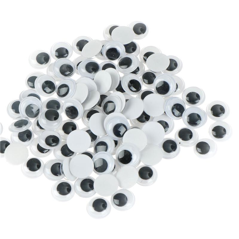 Lot De 200 Yeux Mobiles Autocollants - 15 Mm Et 20 Mm - Pour Bricolage, Scrapbooking, Poupées