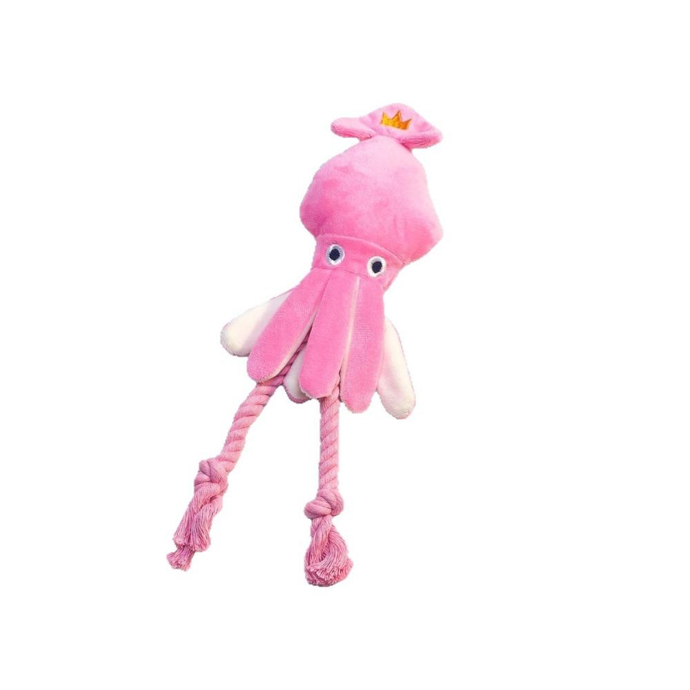 

Плюшевая игрушка для питомца, игрушка для жевания для собаки, игрушка для тренировки моляров для щенка, пищалки, игрушка в форме осьминога, интерактивная игрушка из хлопковой веревки, аксессуары для собаки розовый