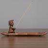 Copper Old Man Fishing Burner Tea Tray Ornament Home Incense Supplies