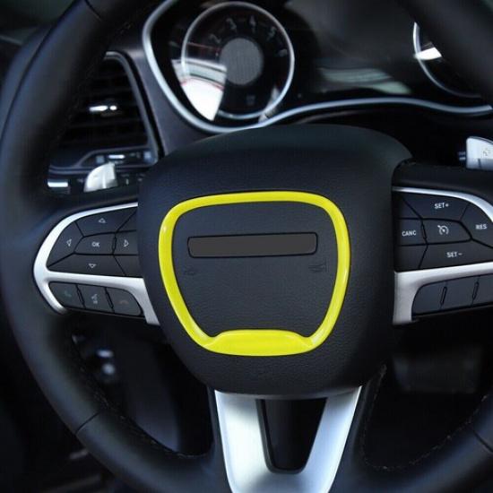 Lenkrad Mittelrahmen Dekorabdeckung für Dodge Challenger/Charger 15+ Gelb