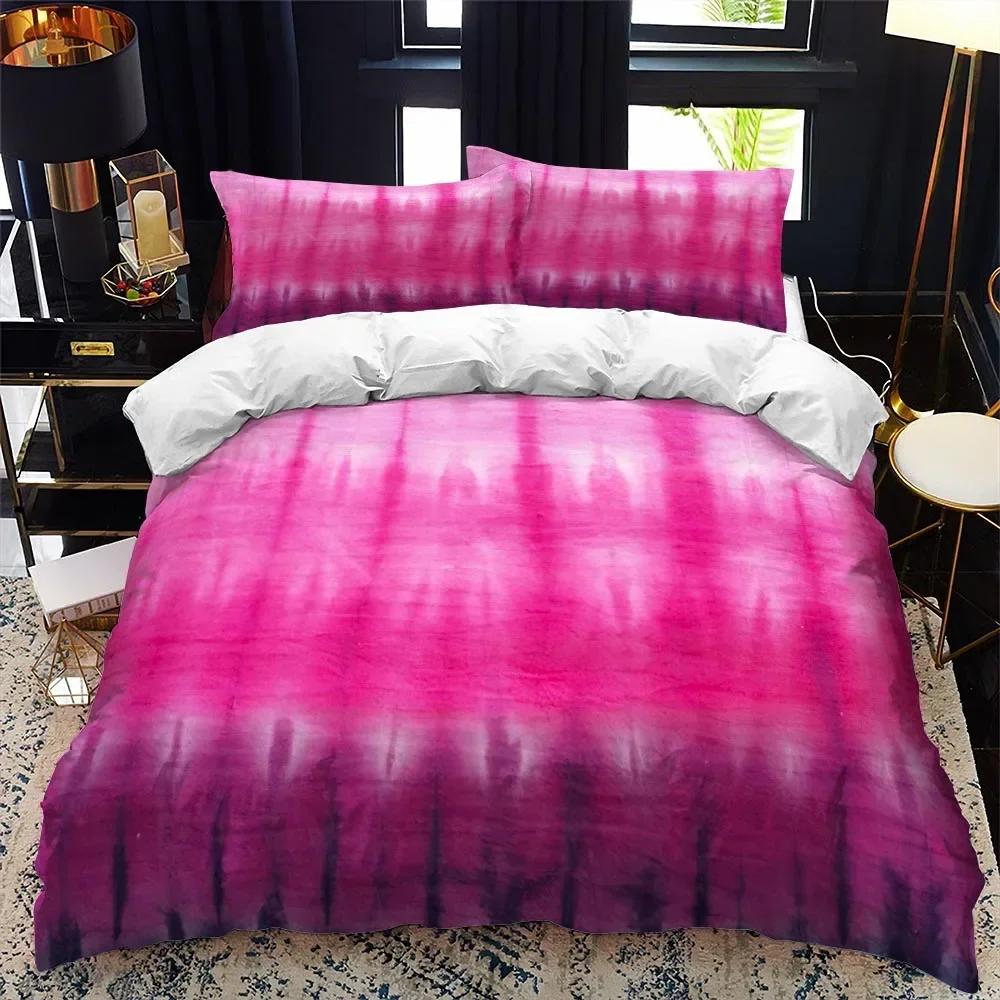 Color tie dyeing Comfortable Duvet Quilt Cover Pillowcase Bedding Set Children Bedroom Decoration Home Textile