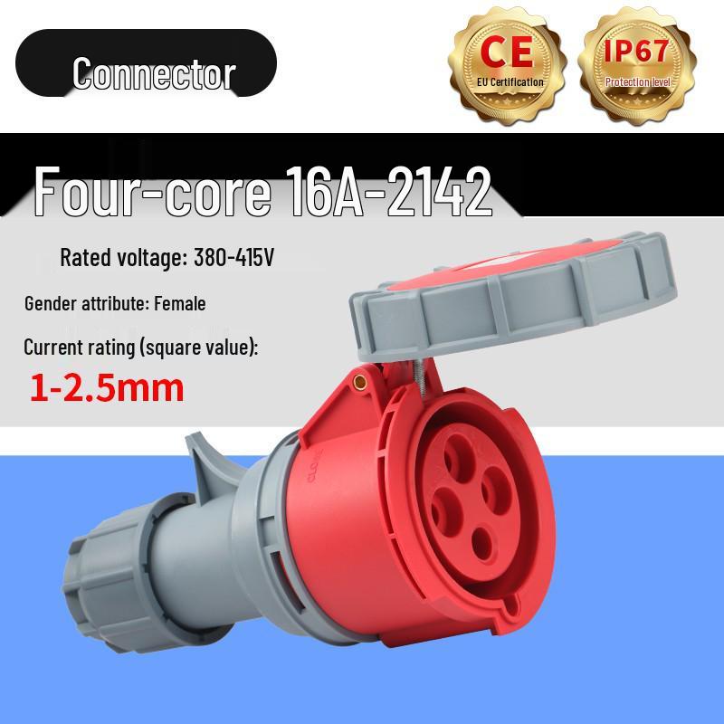 IP67 Waterproof Industrial Aviation Plug Socket, 16A/32A, 3-core, 4-wire, 5-pin Male Female Connector, Non-Explosion Proof