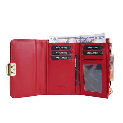 Luxury Women Pu Leather Fashion Short Wallet Multi-Slot Card Holder Zipper Hasp Purse Red Coin Clutch Bag Carteira Feminina