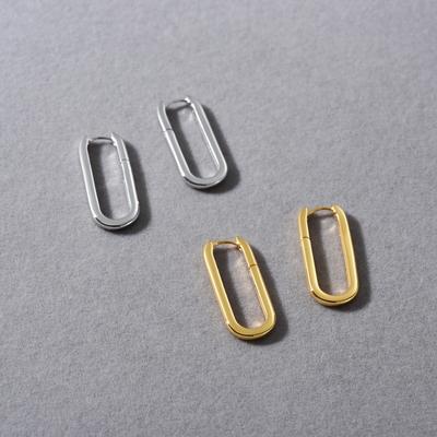 Geometric Oval U-Shaped Ear Buckle Light Luxury Fashion Earrings Simple Temperament Fashion Commuting Must Enter Earrings