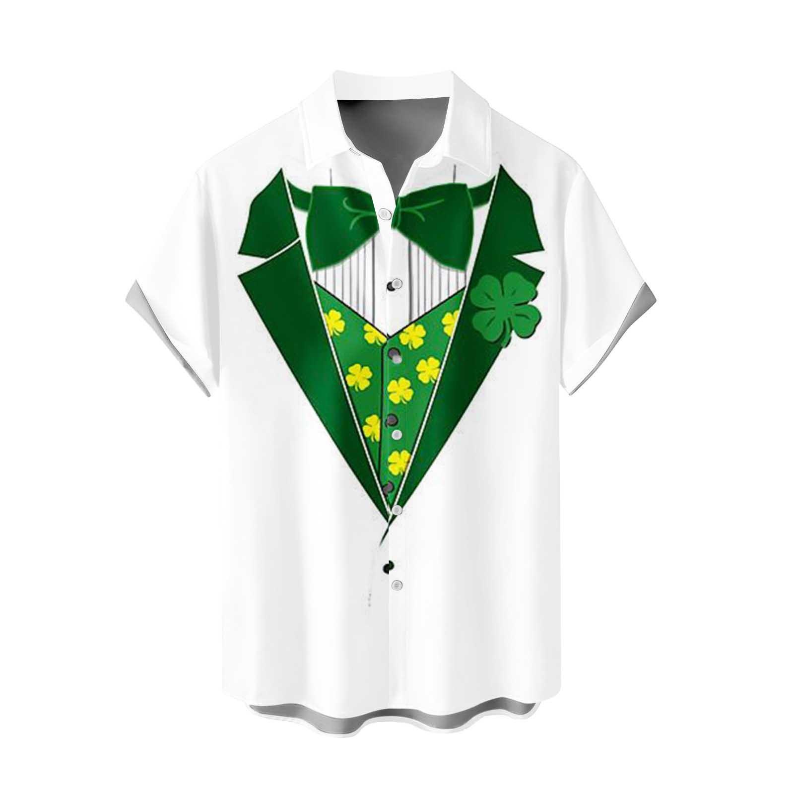 Новые весенние и летние мужские рубашки свободного покроя с 3D-принтом и короткими — фото 3