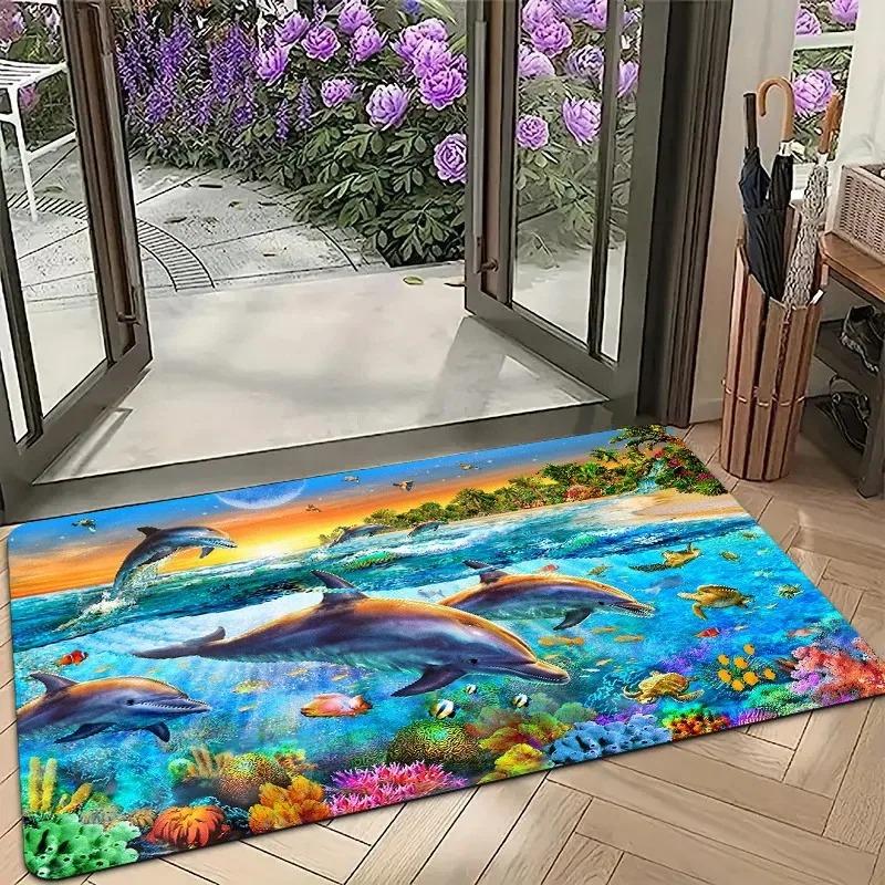 1PC Cute Cats Pattern Door Mats Kitchen Rugs Non-Slip Pop Design Living Room Rugs Bath Mat Carpet for Home Sink Laundry Decor