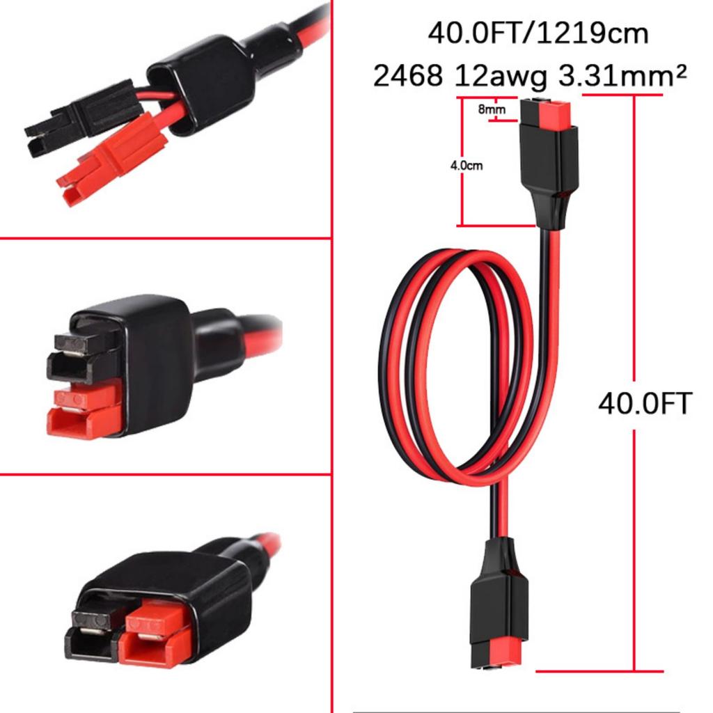 Anderson Extension Cable Portable Power Station Cable Plastic Texture for Portable Power Stations and Solar Generators