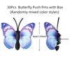30Pcs DIY Colorful Butterflies Push Pins Creative Blackboard Push Pins Decorative Studs  Stationery