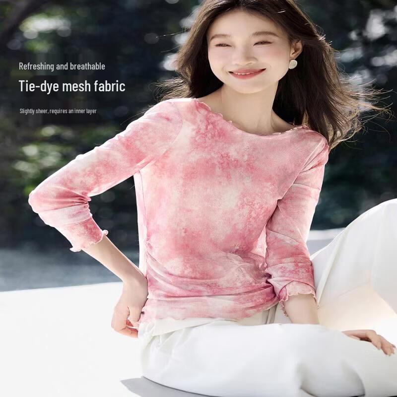 Women s Tie-Dye One-Shoulder Slim Fit T-Shirt 2XL