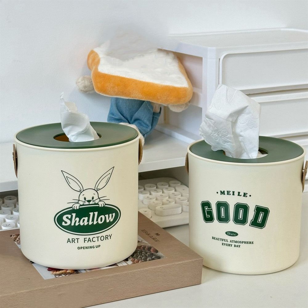 Dustproof Round Toilet Roll Paper Container Plastic Napkin Holder Creative Tissue Box Living Room