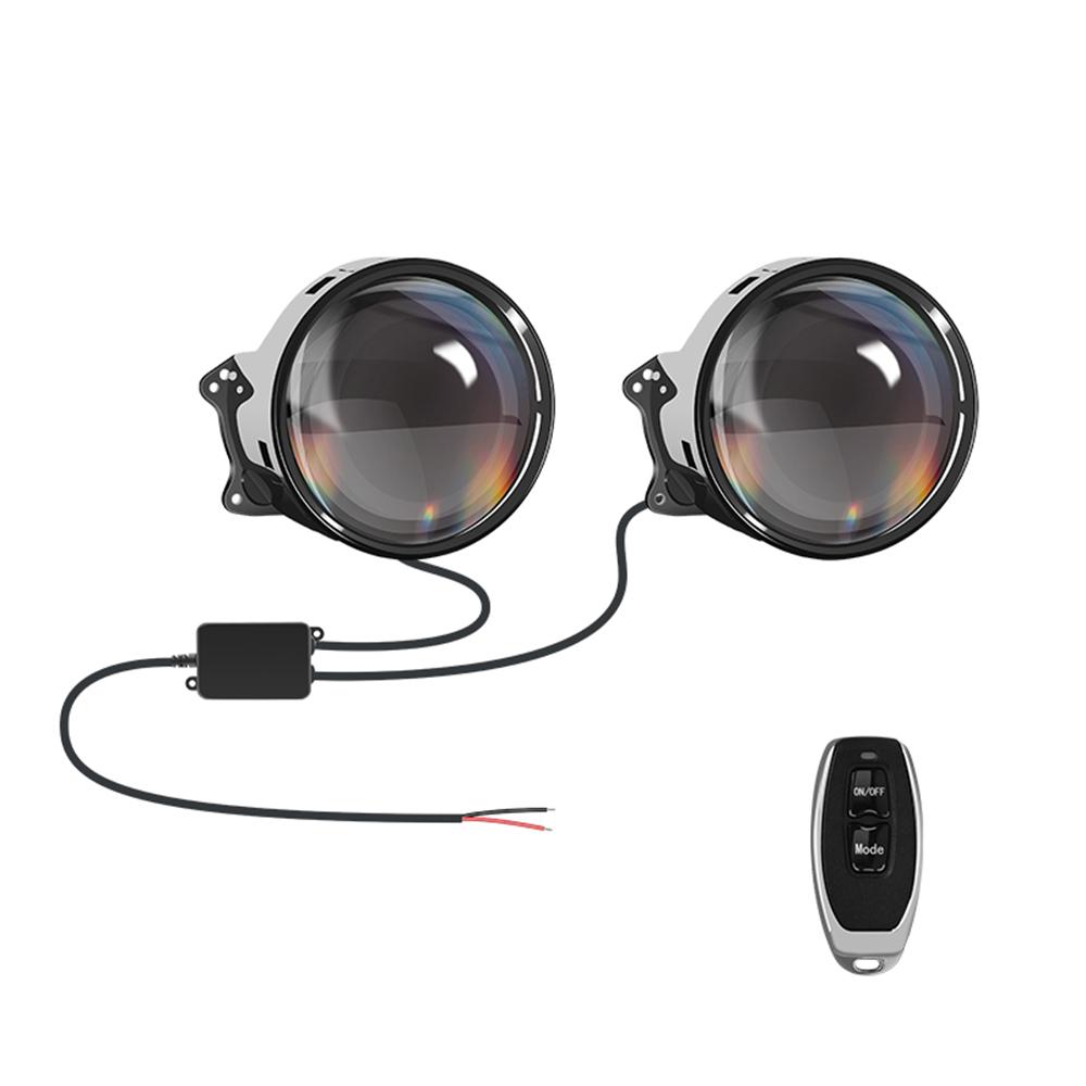 2PCS Devil Eyes LED Headlights Dynamic LED Car Headlight Motorcycle Front Spotlight Angel Eyes Lenses for Car Headlights