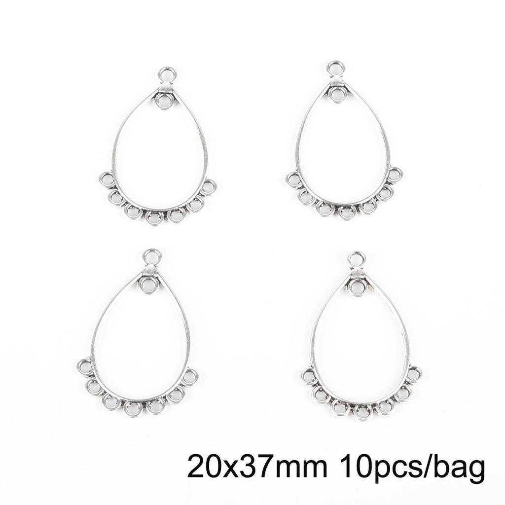 10 stk flere hull sølv sinklegering anheng for smykkekomponenter gjør DIY øredobber halsbånd armbånd