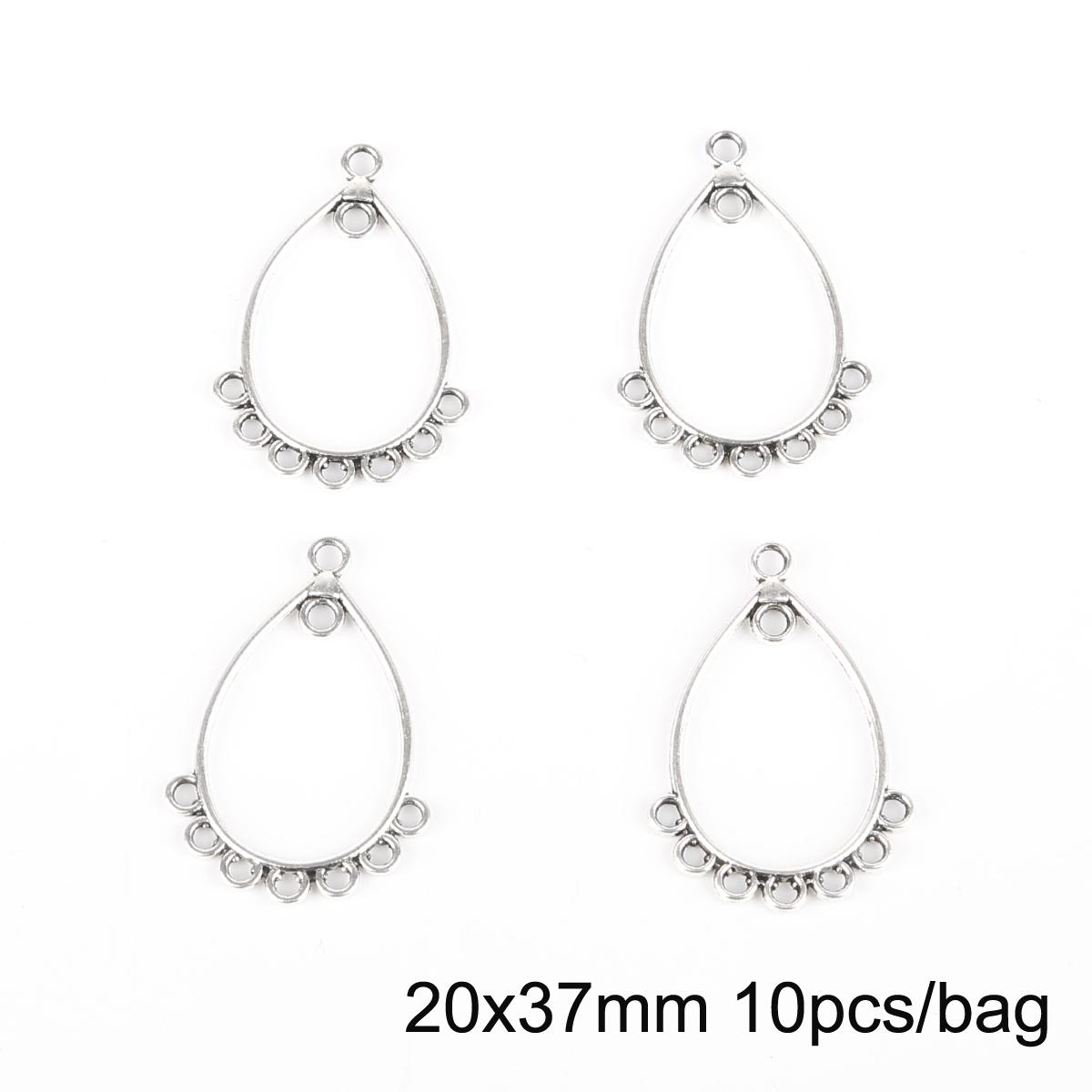 

10 шт. антикварная серебряная веерообразная люстра, очаровательные аксессуары для изготовления ювелирных изделий, сделай сам, ручная работа, ремесло 07 серебряный