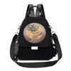 Embroidered Shoulder Bag for Women, Versatile Travel Backpack with Waterproof Feature and Large Capacity for Books