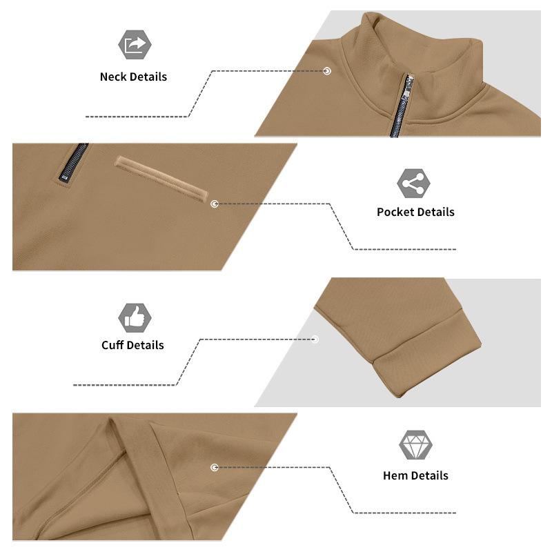 Men's 1/4 Zip Stand Collar Tracksuit 2 Piece Outfit Long Sleeve Sweatshirt & Cargo Jogger Pants Set Casual Athletic Sweatsuit